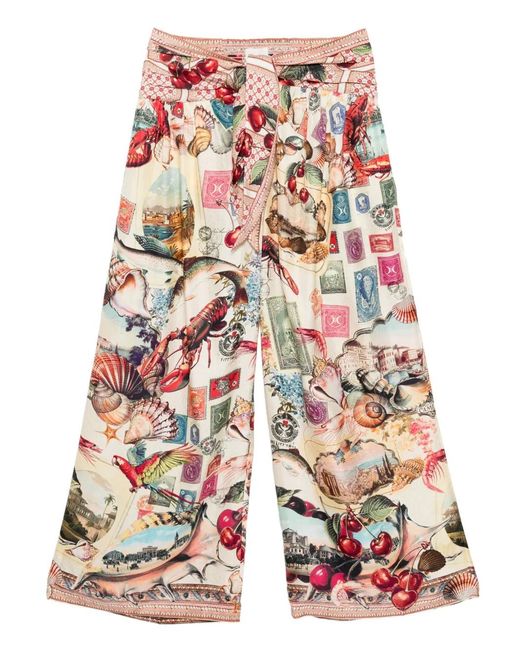 Camilla Red Notes From The Road Wide-Leg Pants