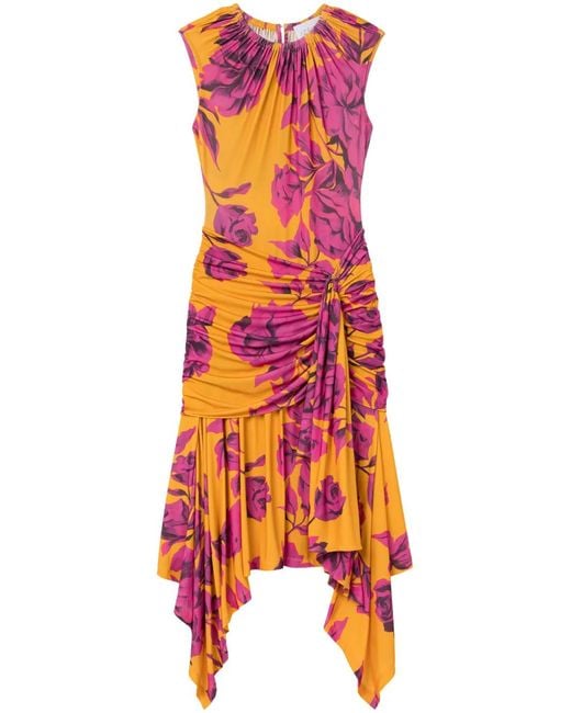 AZ FACTORY Red Bird Of Paradise Draped Dress