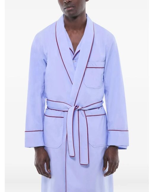 Fursac Purple Cotton Robe for men