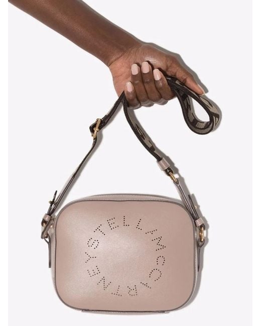 Stella McCartney Pink Perforated Logo Crossbody Bag