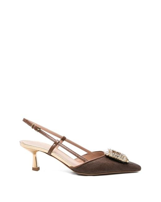 Roberto Festa Pink Julien Embellishment Slingback Pumps