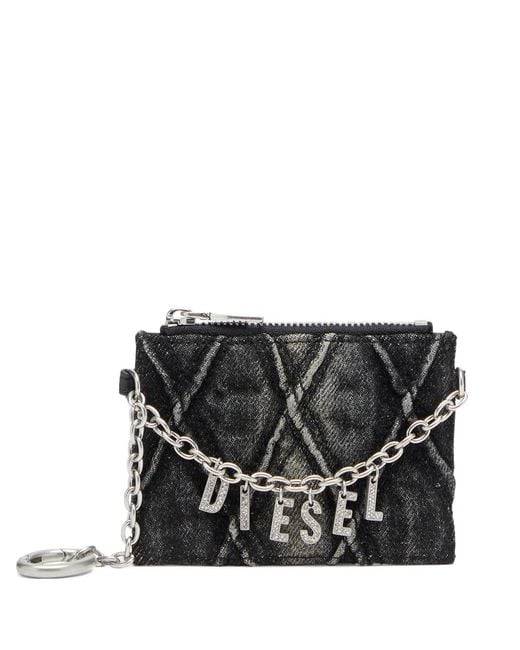 DIESEL Black Chain-Detail Card Holder