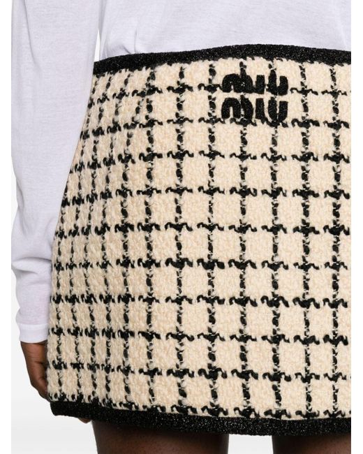 Minifalda de tweed Miu Miu de color Black