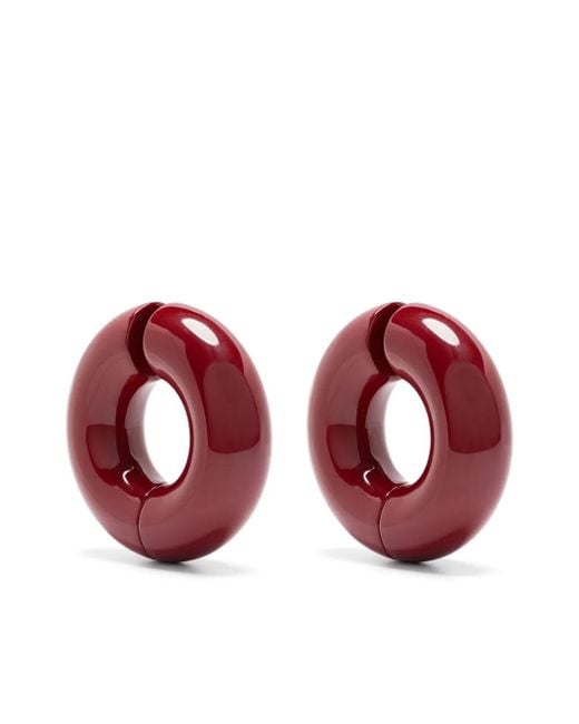 Uncommon Matters Red Large Stratus Hoops Earrings
