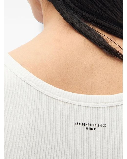Ann Demeulemeester White Angel-Print Rib-Knit Vest for men