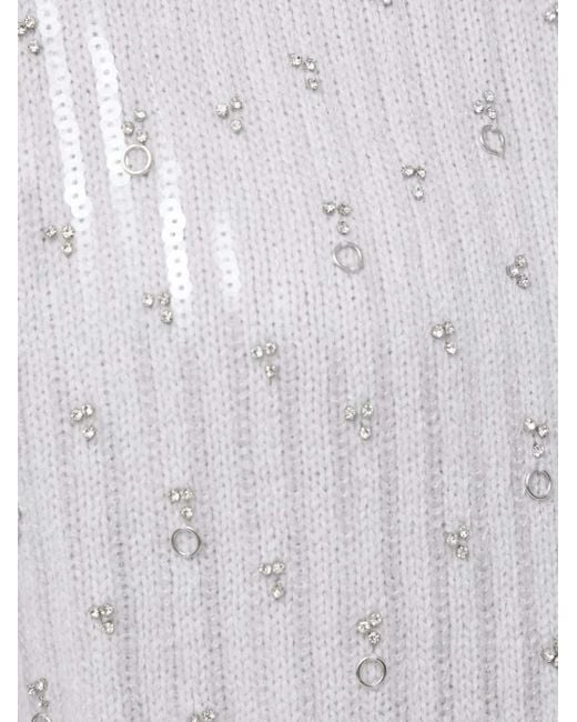 Patrizia Pepe White Pullover mit Pailletten
