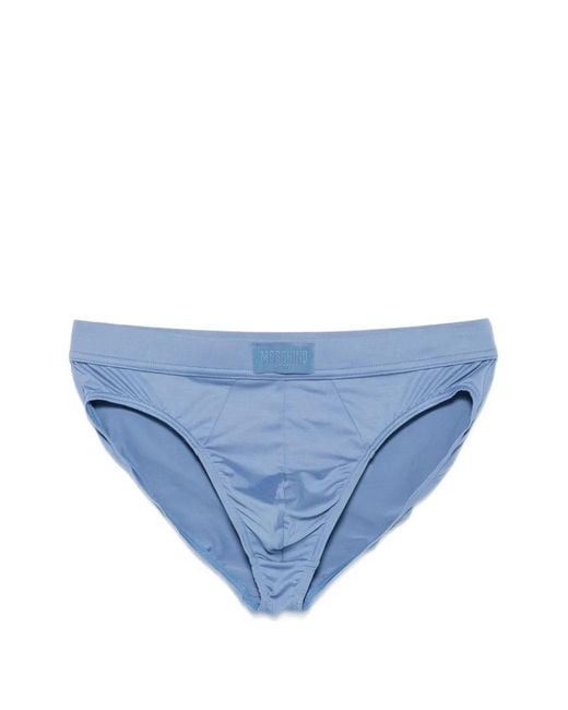 Moschino Blue Logo-Patch Briefs for men
