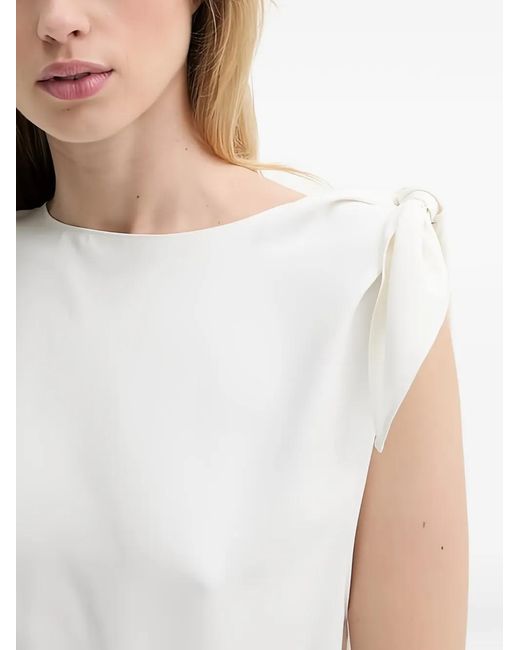 Samsøe & Samsøe White Tie-Shoulder Top