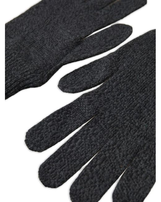Dolce & Gabbana Black Knit Wool Gloves for men
