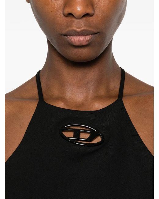 Vestido corto D-Elma con logo DIESEL de color Black