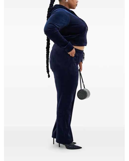 Juicy Couture Blue Diamanté Velour Track Pants