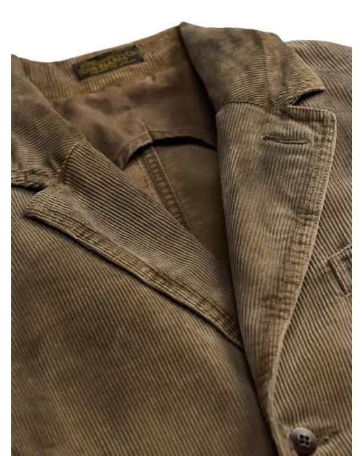 RRL Brown Corduroy Elbow-Patch Cotton Blazer for men