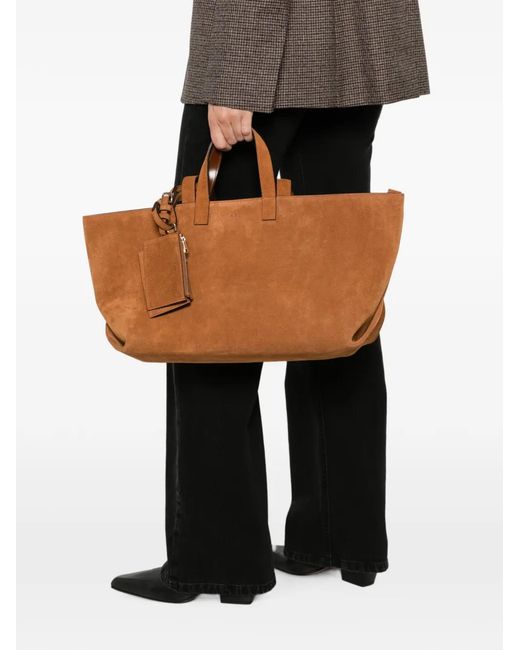 A.P.C. Brown Suede Tote Bag