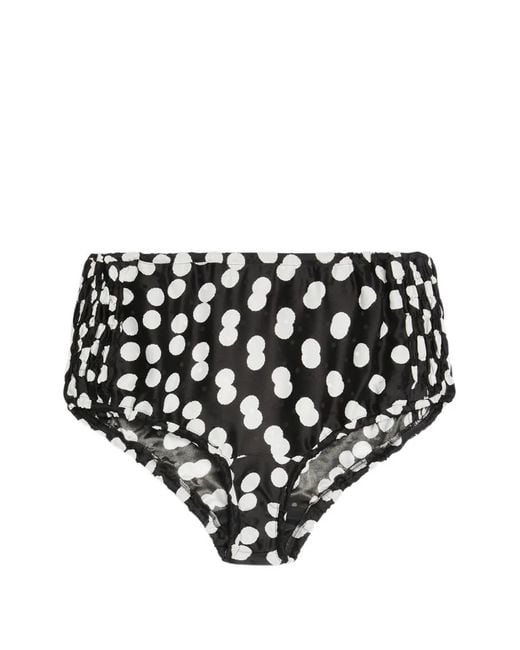 Dries Van Noten Black Polka-Dot Micro Shorts