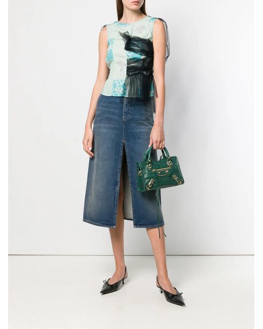 Balenciaga Blue Front Slit Skirt
