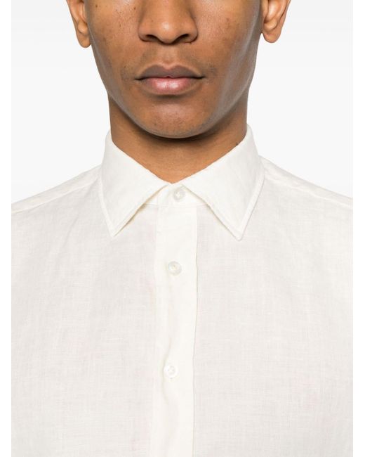 Camisa de manga larga Lardini de hombre de color White