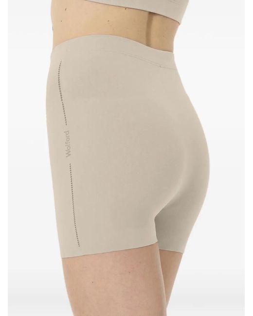 Wolford White Seamless Warp-Knit Shorts