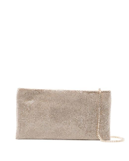 Benedetta Bruzziches Gray Your Best Friend La Petite Embellished Chain Clutch Bag