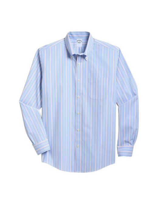 Brooks Brothers Blue Button-Down Striped Shirt for men