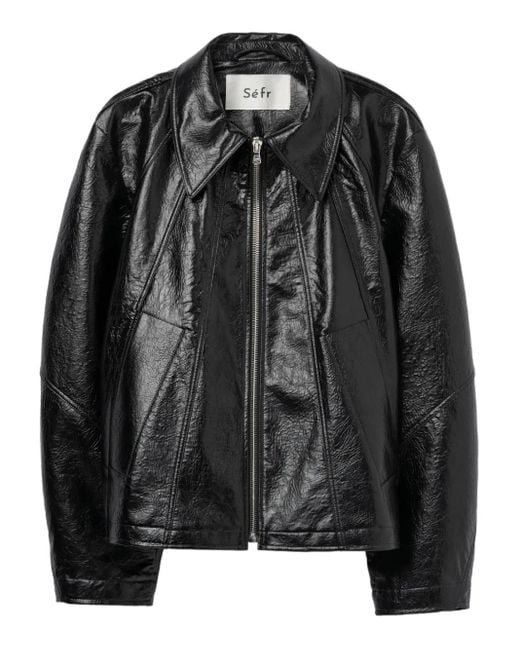 メンズ Séfr Duke Faux-leather Jacket Black