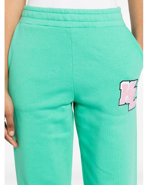 Karl Lagerfeld Green Logo-appliqué Tapered Trousers