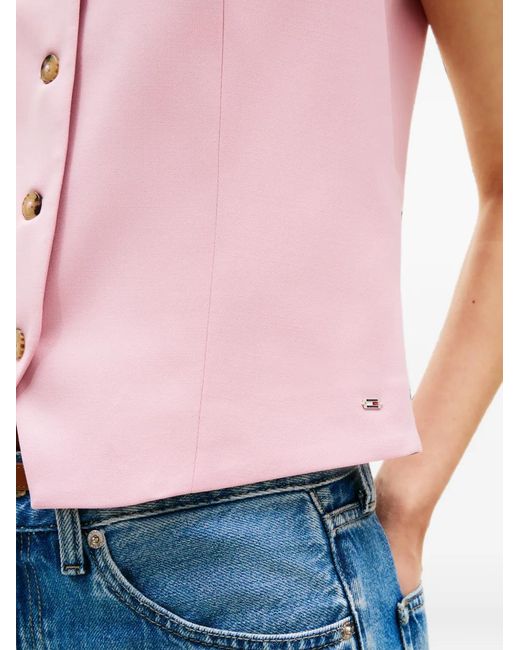 Chaleco Con Botones Tommy Hilfiger de color Pink