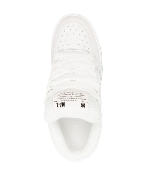 Zapatillas MA-1 de piel y malla Amiri de hombre de color White