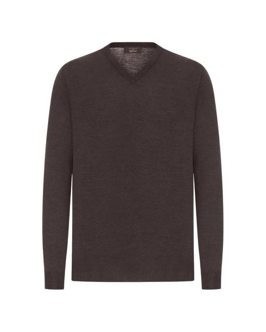 Pull À Col V Zanone pour homme en coloris Brown