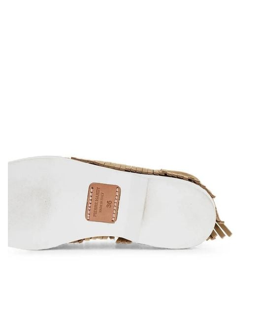 Pierre Hardy Natural Tahoe Fringed Suede Loafers