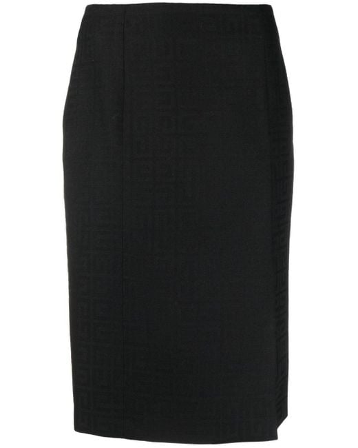 Givenchy Black G-monogram Wool Midi Skirt