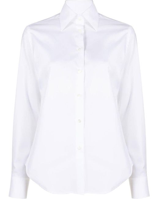 Cutaway-collar Shirt Mazzarelli en coloris Blanc | Lyst