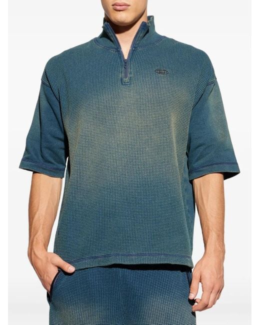 DIESEL Blue Half-Zip Sweater for men