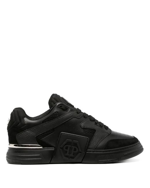 Philipp Plein Black Phantom Street Leather Sneakers