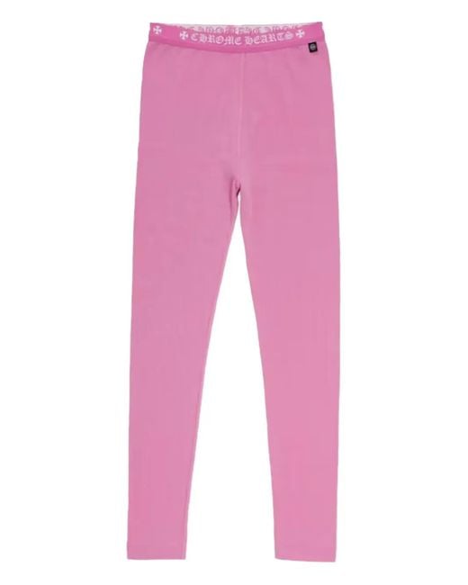 Chrome Hearts Pink Logo-Detail Leggings