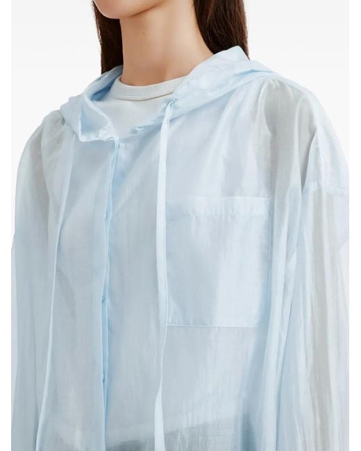 B+ AB Blue Drawstring-Hood Lightweight Jacket