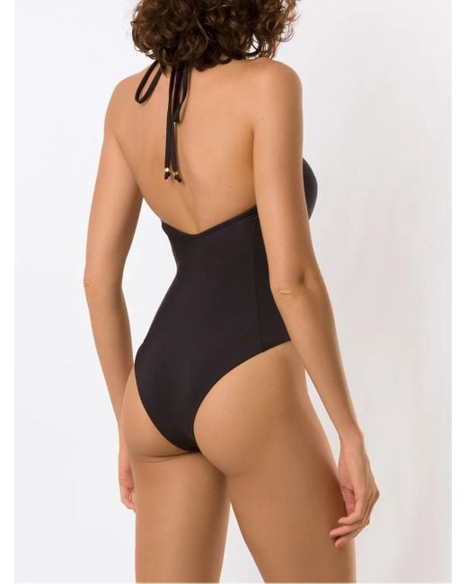Amir Slama Black Ring-Detail Swimsuit