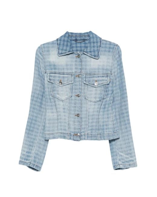 Ermanno Scervino Blue Check Pocket Jacket