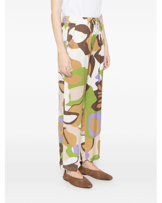 Marella White Patterned Trousers