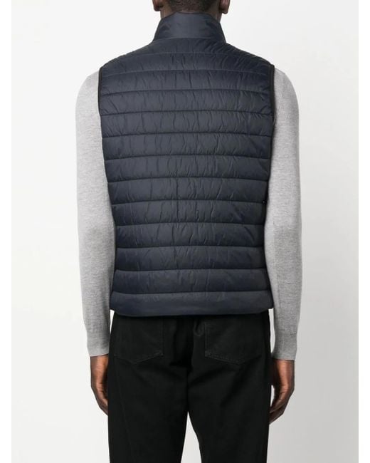 HUGO Blue Logo-Printed Padded Gilet for men
