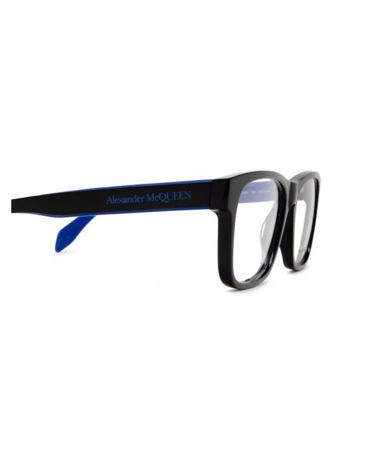 McQueen Black Rectangle-Frame Glasses for men