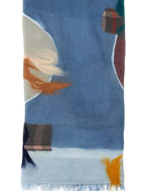 Exquisite J Blue Fringed Scarf