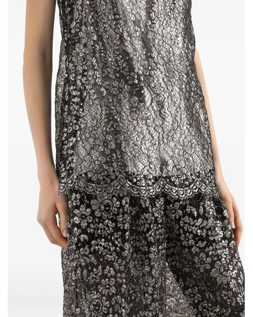 Dolce & Gabbana Black Lamé Lace Top