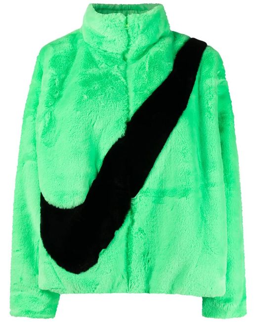 Nike Green Faux-Fur Jacket