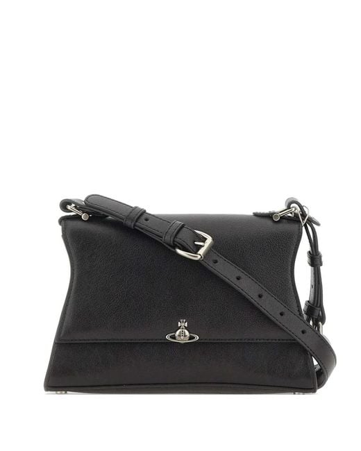 Vivienne Westwood Black Small Bianca Leather Cross Body Bag