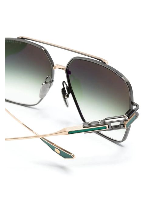 Dita Eyewear Green Logo-Print Square-Frame Sunglasses