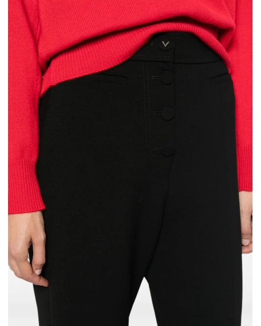 Valentino Garavani Black Button-Front Trousers