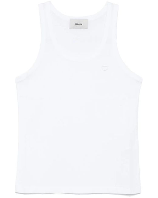 Coperni White Leichtes Jerseyoberteil Mit Logo-Stickerei