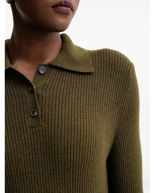 Marc O' Polo Green Ribbed-Knit Mini Dress