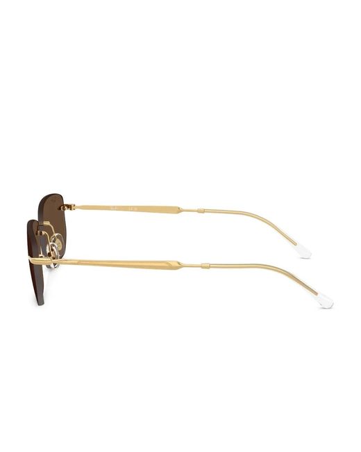 Ray-Ban Brown Rimless Rectangle-Frame Sunglasses