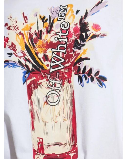 Off-White c/o Virgil Abloh White T-Shirt mit grafischem Print